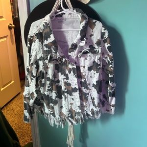 Girls 10/12 jacket cowprint western